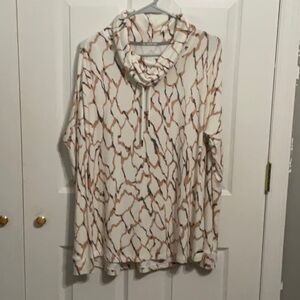 Andrew Marc top. Long sleeve. Cowl neck. Knit. Size M.